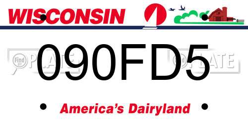 090FD5 Wisconsin License Plate
