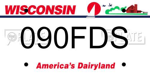 090FDS Wisconsin License Plate