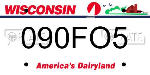 090FO5 Wisconsin License Plate