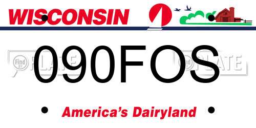 090FOS Wisconsin License Plate