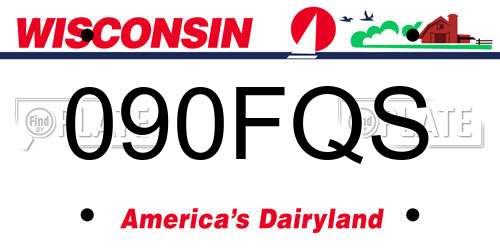 090FQS Wisconsin License Plate