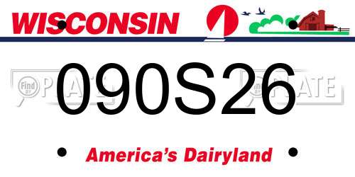 090S26 Wisconsin License Plate