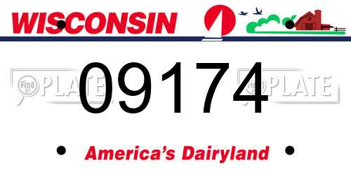 09174 Wisconsin License Plate