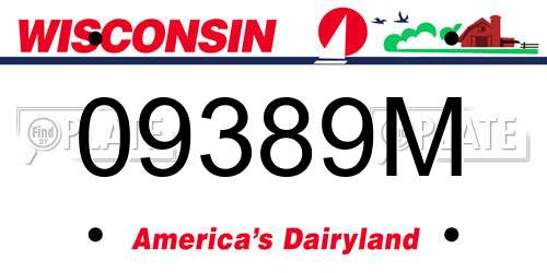 09389M Wisconsin License Plate