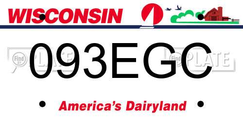 093EGC Wisconsin License Plate