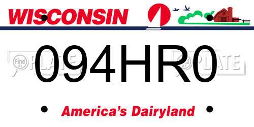 094HR0 Wisconsin License Plate