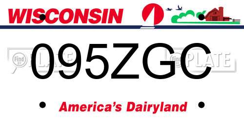 095ZGC Wisconsin License Plate