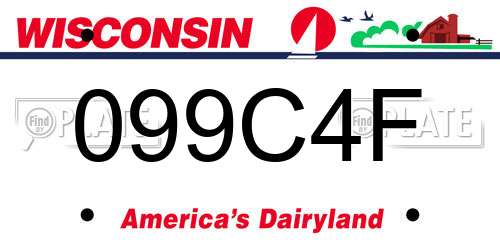 099C4F Wisconsin License Plate