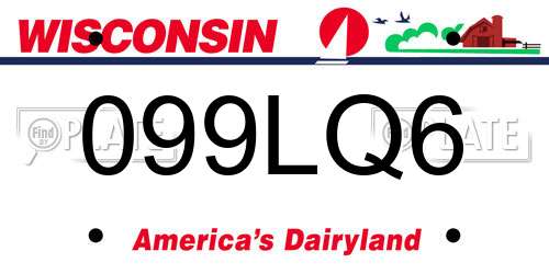 099LQ6 Wisconsin License Plate