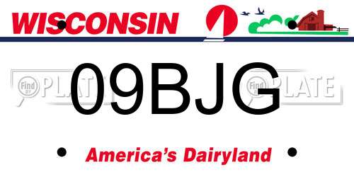 09BJG Wisconsin License Plate