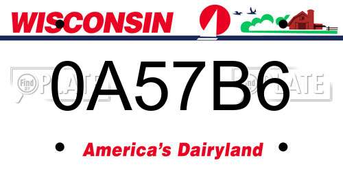 0A57B6 Wisconsin License Plate