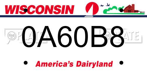 0A60B8 Wisconsin License Plate