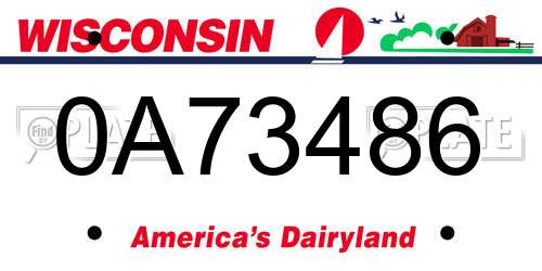 0A73486 Wisconsin License Plate