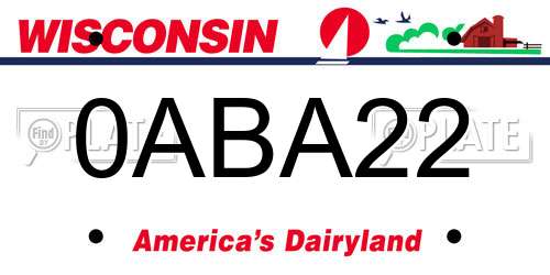 0ABA22 Wisconsin License Plate