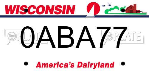 0ABA77 Wisconsin License Plate
