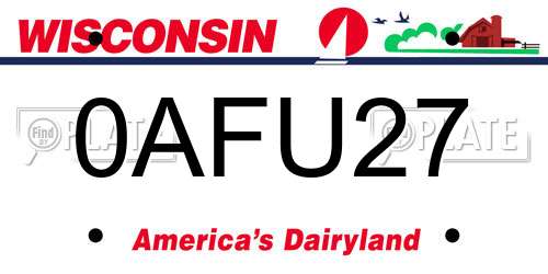 0AFU27 Wisconsin License Plate