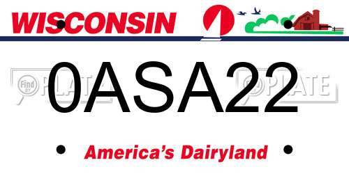 0ASA22 Wisconsin License Plate