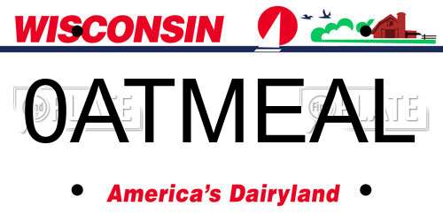 0ATMEAL Wisconsin License Plate