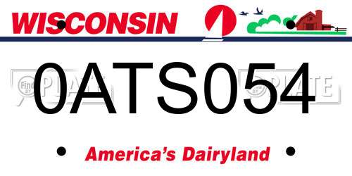 0ATS054 Wisconsin License Plate
