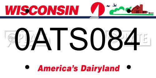0ATS084 Wisconsin License Plate