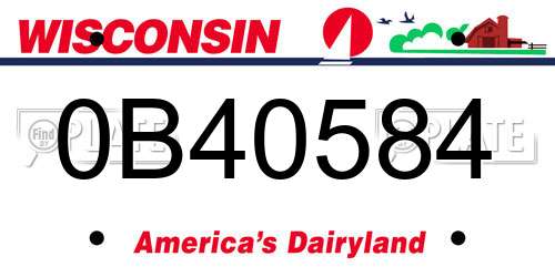0B40584 Wisconsin License Plate