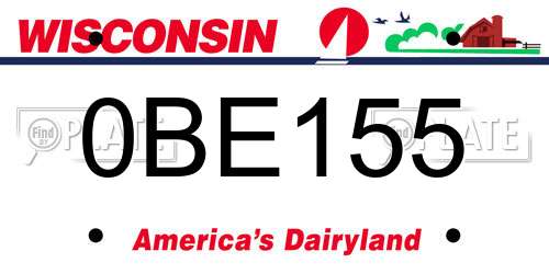 0BE155 Wisconsin License Plate