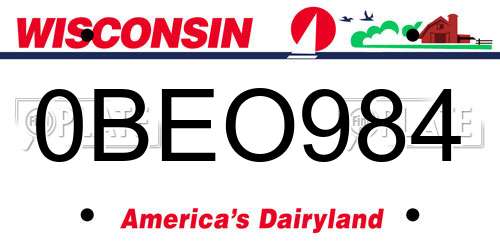 0BEO984 Wisconsin License Plate