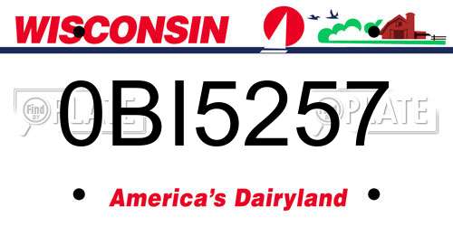0BI5257 Wisconsin License Plate