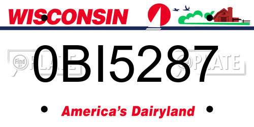 0BI5287 Wisconsin License Plate