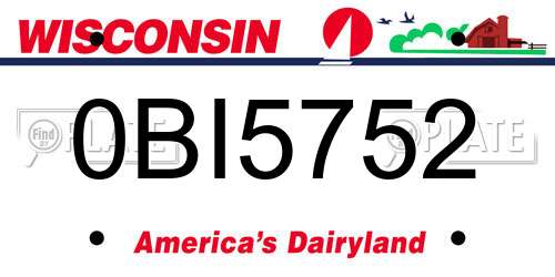 0BI5752 Wisconsin License Plate