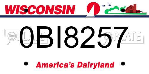 0BI8257 Wisconsin License Plate