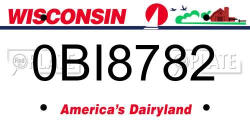 0BI8782 Wisconsin License Plate