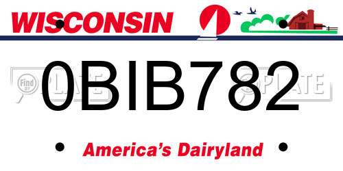 0BIB782 Wisconsin License Plate