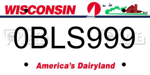 0BLS999 Wisconsin License Plate