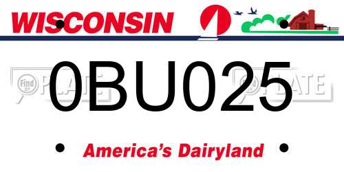 0BU025 Wisconsin License Plate