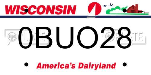 0BUO28 Wisconsin License Plate
