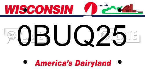 0BUQ25 Wisconsin License Plate