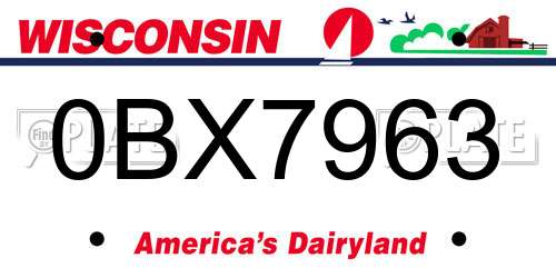 0BX7963 Wisconsin License Plate