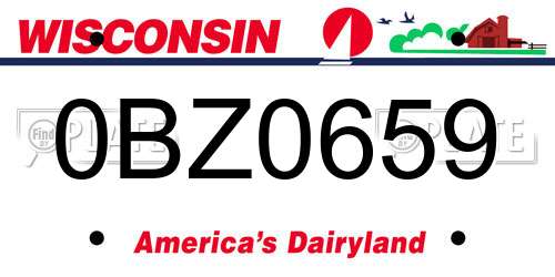 0BZ0659 Wisconsin License Plate