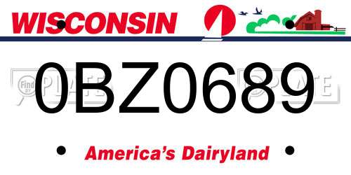 0BZ0689 Wisconsin License Plate