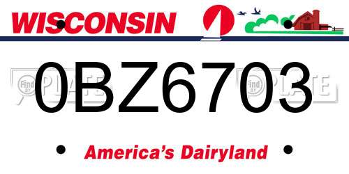 0BZ6703 Wisconsin License Plate