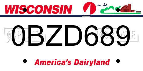 0BZD689 Wisconsin License Plate