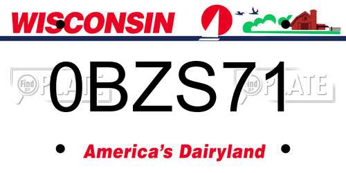 0BZS71 Wisconsin License Plate