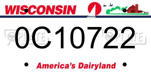 0C10722 Wisconsin License Plate