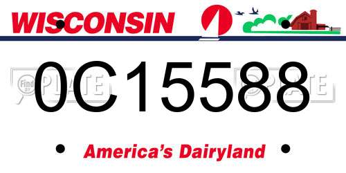 0C15588 Wisconsin License Plate