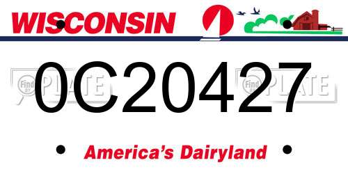 0C20427 Wisconsin License Plate