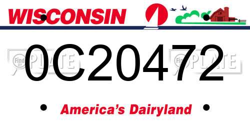 0C20472 Wisconsin License Plate