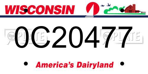 0C20477 Wisconsin License Plate