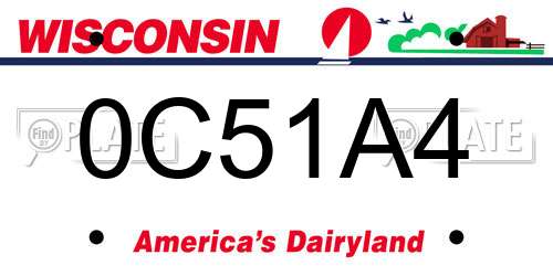 0C51A4 Wisconsin License Plate