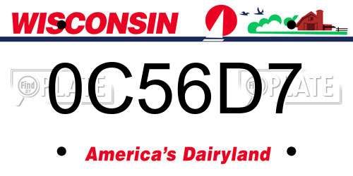 0C56D7 Wisconsin License Plate